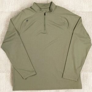 Rhone Session 1/4 Zip Long Sleeve Pullover Shirt Green XL